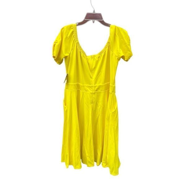 Ashley Stewart Off The shoulder Dress Sz 18/20 Yellow New - Picture 2 of 5
